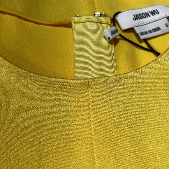Jason Wu Dress Womens 6 Yellow Lemon Sleeveless‎ Maxi Fit Flare Formal Elegant - Picture 14 of 16